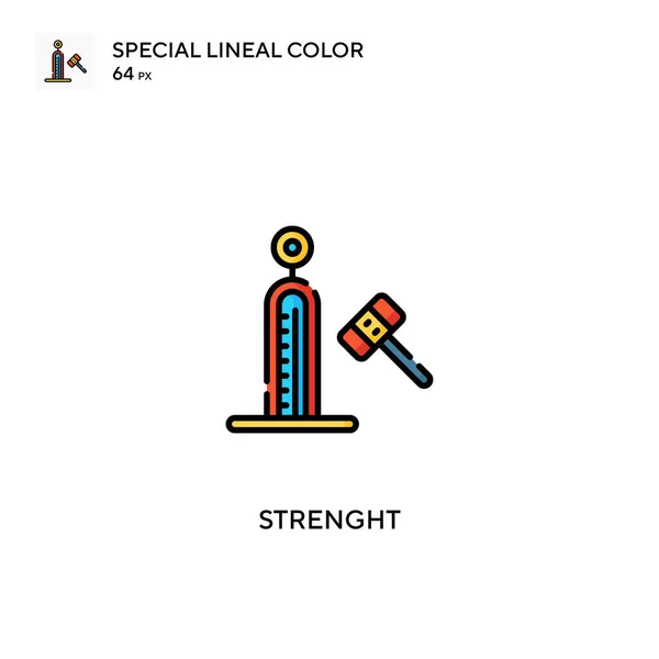 Strenght Icono Especial Vector Color Lineal Iconos Fuertes Para Proyecto — Vector de stock