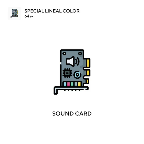 Sound Card Special Lineal Color Vector Icon Sound Card Icons — Stock Vector