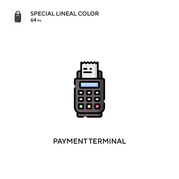 Zahlungsterminal Spezielles Lineares Farbvektorsymbol Zahlungsterminal Symbole Für Ihr Geschäftsprojekt — Stockvektor