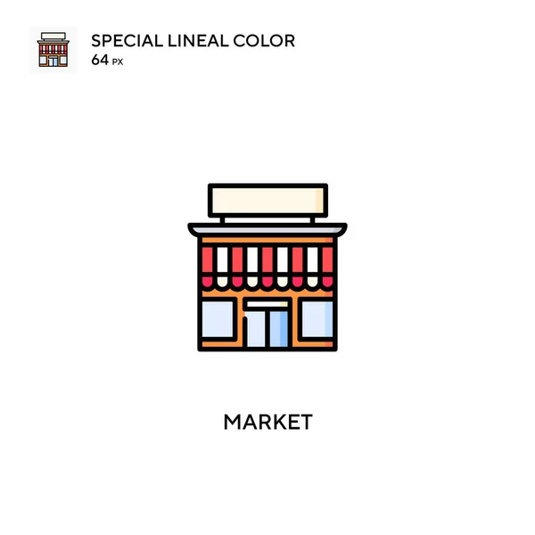 Markt Speciale Lineal Kleur Vector Icoon Marktpictogrammen Voor Bedrijfsproject — Stockvector