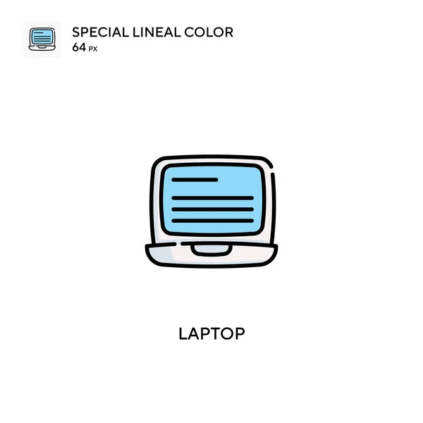 Laptop Icono Especial Vector Color Lineal Iconos Ordenador Portátil Para — Vector de stock
