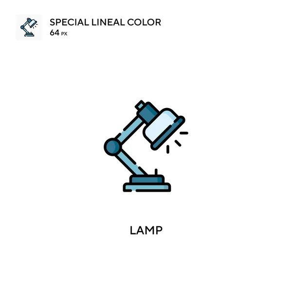 Lámpara Icono Vector Color Lineal Especial Iconos Lámpara Para Proyecto — Vector de stock