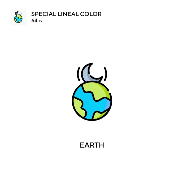 Earth Icône Vectorielle Couleur Linéaire Spéciale Icônes Terre Pour Votre — Image vectorielle