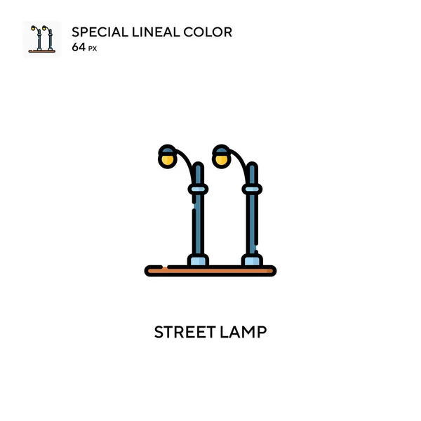 Street Lamp Special Lineal Color Vector Icon Street Lamp Icons — Stock Vector