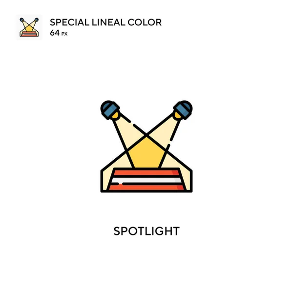 Reflektor Specjalna Ikona Wektora Kolorów Liniowych Ikony Reflektorów Dla Twojego — Wektor stockowy