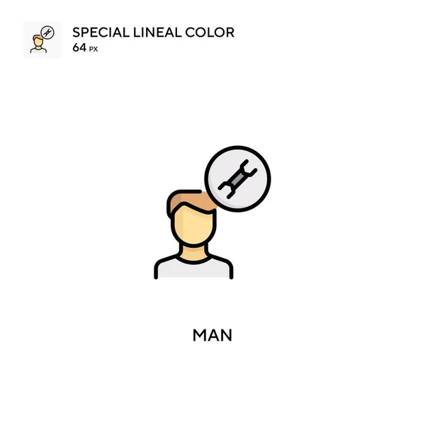 Man Special Lineal Color Vector Icon Man Icons Your Business — Stock Vector