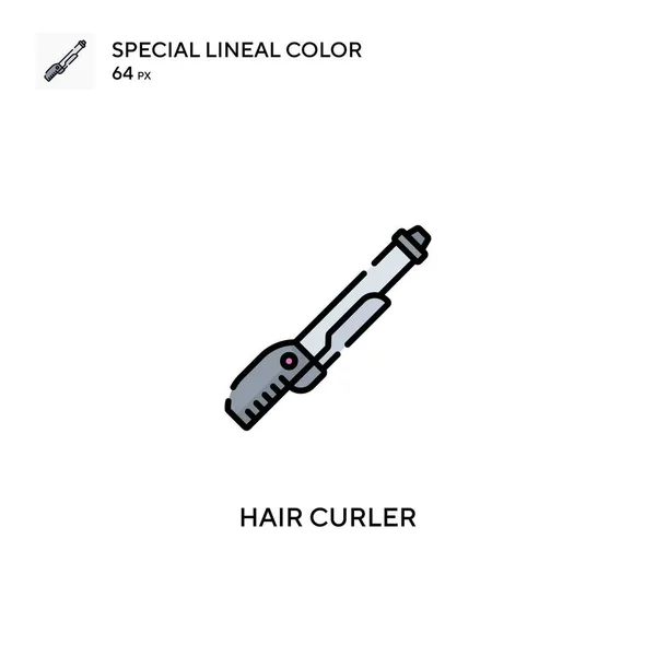 Hair Curler Special Lineal Color Vector Icon Hair Curler Icons — Stock Vector