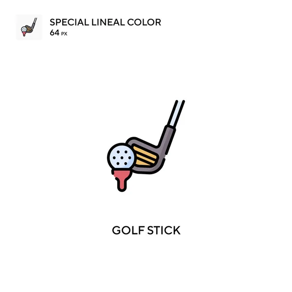 Golf Stick Különleges Lineáris Szín Vektor Ikon Golf Stick Ikonok — Stock Vector