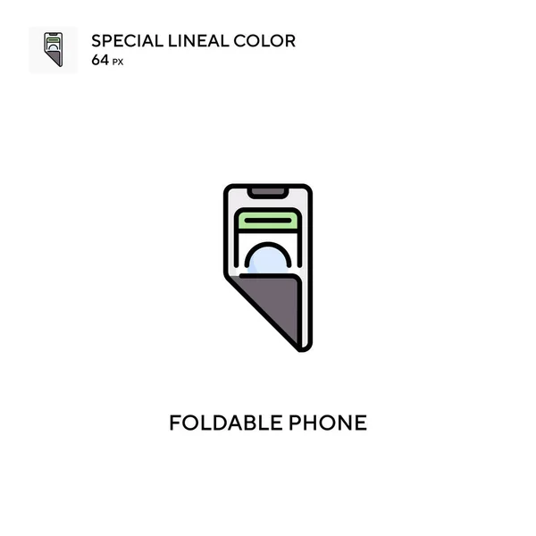 Teléfono Plegable Icono Especial Vector Color Lineal Iconos Teléfono Plegables — Archivo Imágenes Vectoriales
