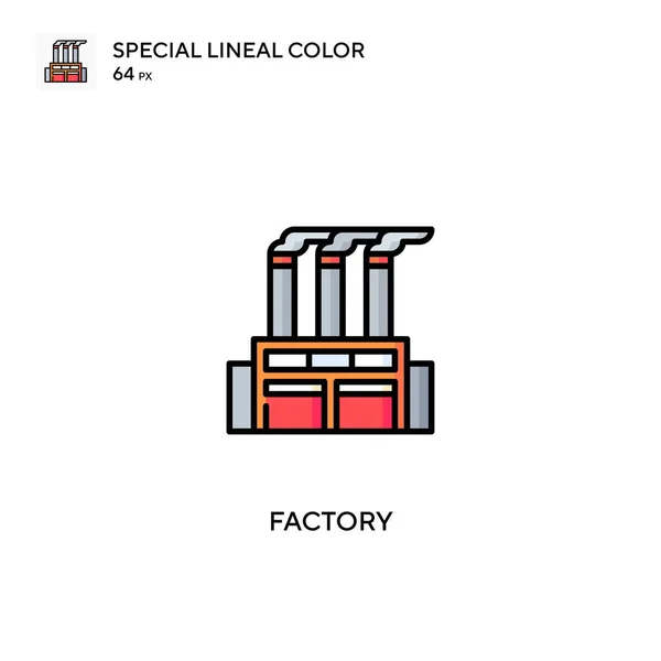 Fabrika Özel Doğrusal Renk Vektörü Ikonu Projeniz Için Fabrika Simgeleri — Stok Vektör