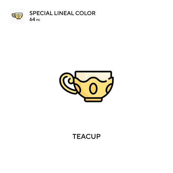 Teacup Speciális Lineáris Színvektor Ikon Teáscsésze Ikonok Üzleti Projektjéhez — Stock Vector