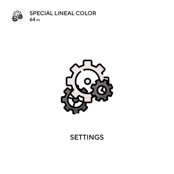 Configuración Icono Especial Vector Color Lineal Iconos Configuración Para Proyecto — Archivo Imágenes Vectoriales