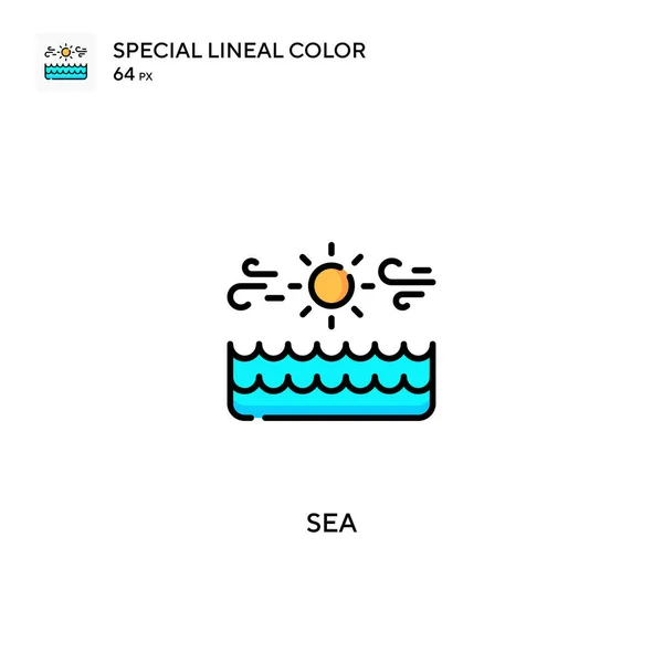 海洋特殊线型彩色矢量图标 您的商业项目中的海图标 — 图库矢量图片