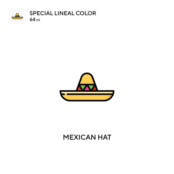 Meksika Şapkası Özel Doğrusal Renk Vektör Simgesi Projeniz Için Meksika — Stok Vektör