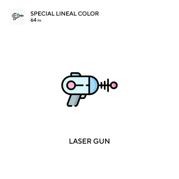 Laser Gun Specjalna Ikona Wektora Koloru Linii Ikony Broni Laserowej — Wektor stockowy