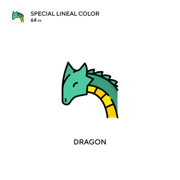 Dragon Special Lineal Color Vector Icoon Dragon Iconen Voor Business — Stockvector