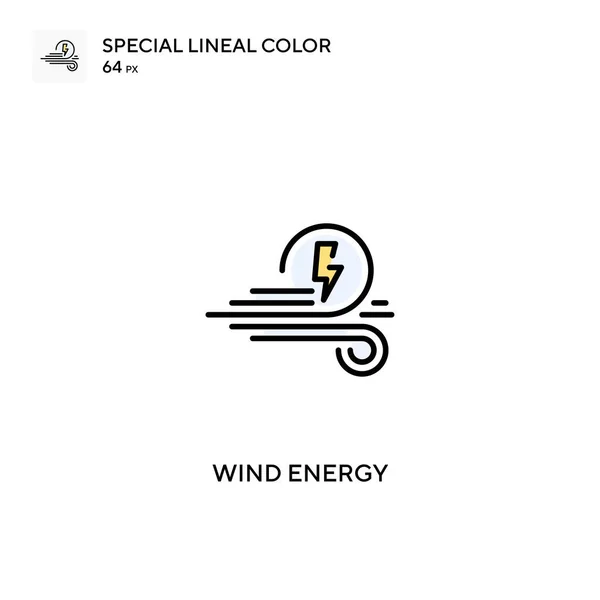 Energía Eólica Icono Especial Vector Color Lineal Iconos Energía Eólica — Archivo Imágenes Vectoriales