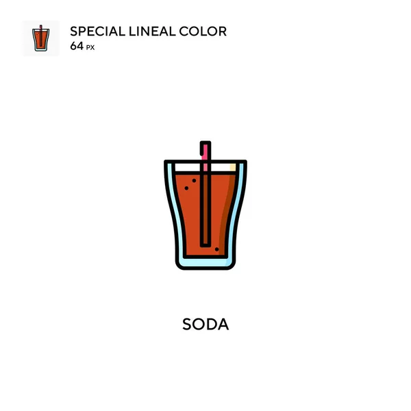 Soda Ícone Vetorial Cor Linear Especial Ícones Soda Para Seu — Vetor de Stock