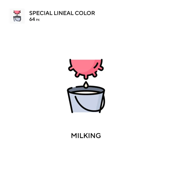 挤奶的特殊线形彩色矢量图标 为您的商业项目挤奶图标 — 图库矢量图片