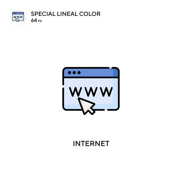 Internet Icône Vectorielle Couleur Linéaire Spéciale Icônes Internet Pour Votre — Image vectorielle