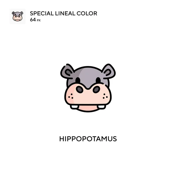Hippopotamus Спеціальна Піктограма Лінійного Кольору Піктограми Hippopotamus Вашого Бізнес Проекту — стоковий вектор