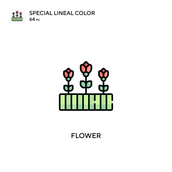 Flor Especial Icono Vector Color Lineal Iconos Flores Para Proyecto — Vector de stock