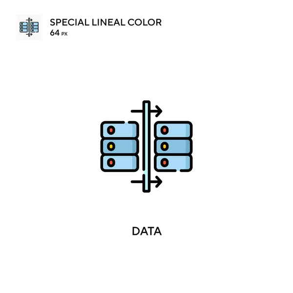 Dados Ícone Vetorial Cor Linear Especial Ícones Dados Para Seu — Vetor de Stock