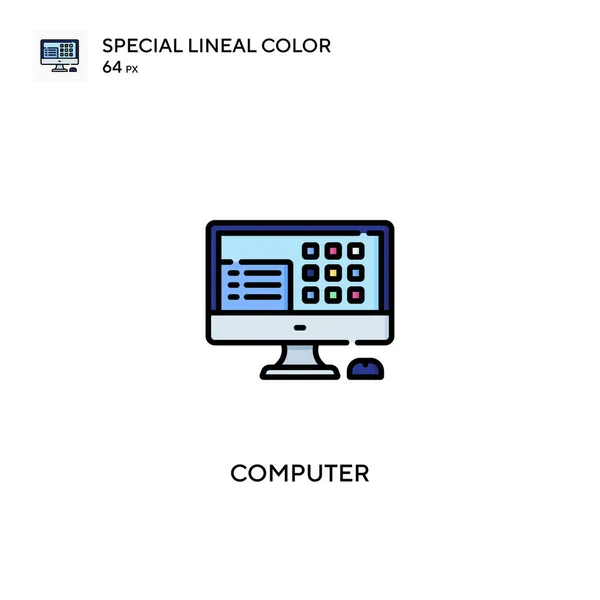 Computer Speciale Lijnkleur Vector Icoon Computer Iconen Voor Business Project — Stockvector