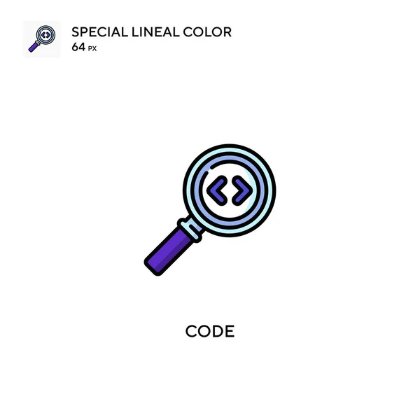 Code Icône Vectorielle Couleur Linéaire Spéciale Icônes Code Pour Votre — Image vectorielle