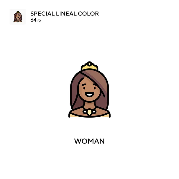 Mujer Especial Icono Vector Color Lineal Iconos Mujer Para Proyecto — Archivo Imágenes Vectoriales