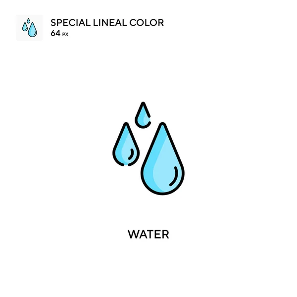 Acqua Speciale Icona Vettoriale Colore Lineare Icone Dell Acqua Tuo — Vettoriale Stock