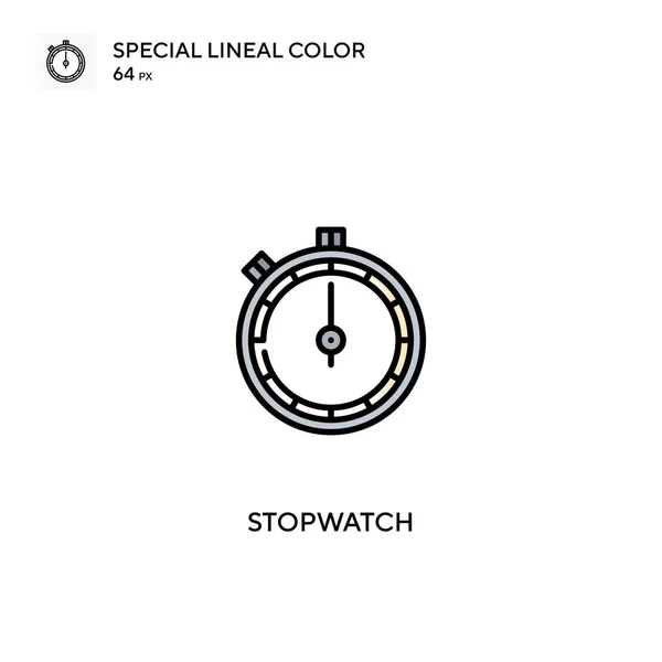 Stopwatch Special Lineal Color Vector Icon Stopwatch Icons Your Business — Stock Vector