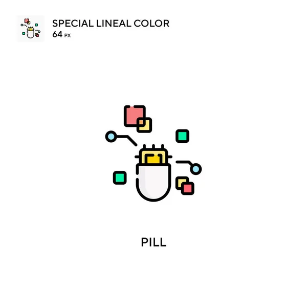 Píldora Icono Especial Vector Color Lineal Iconos Píldora Para Proyecto — Vector de stock