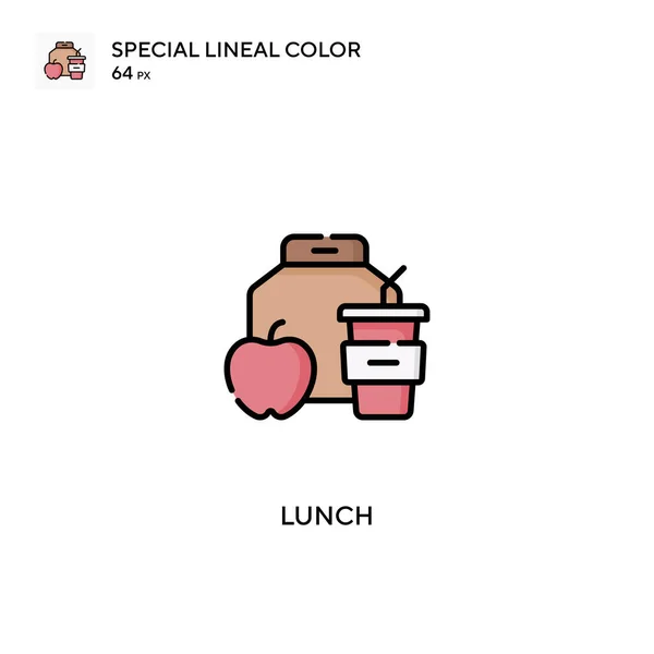 Lunch Spezielles Lineares Farbvektorsymbol Mittagessen Symbole Für Ihr Geschäftsprojekt — Stockvektor