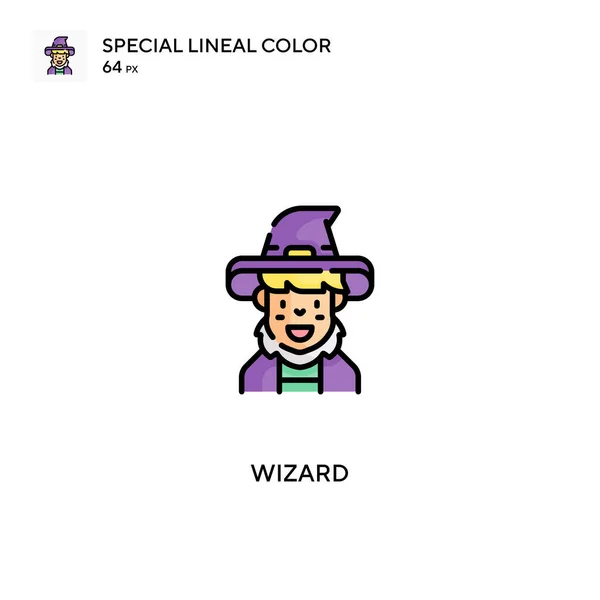Wizard Speciale Lijnkleur Vector Pictogram Wizard Pictogrammen Voor Business Project — Stockvector