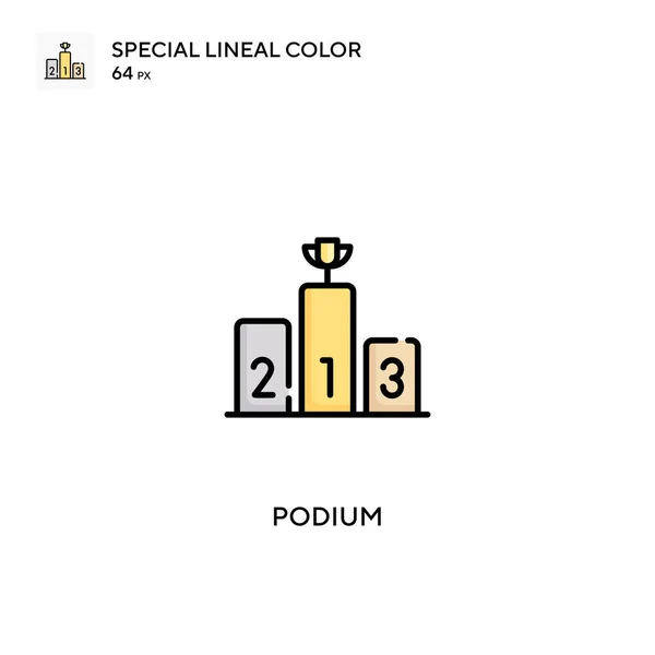 Podium Ειδικό Εικονίδιο Διάνυσμα Χρώματος Lineal Εικονίδια Βάθρου Για Την — Διανυσματικό Αρχείο