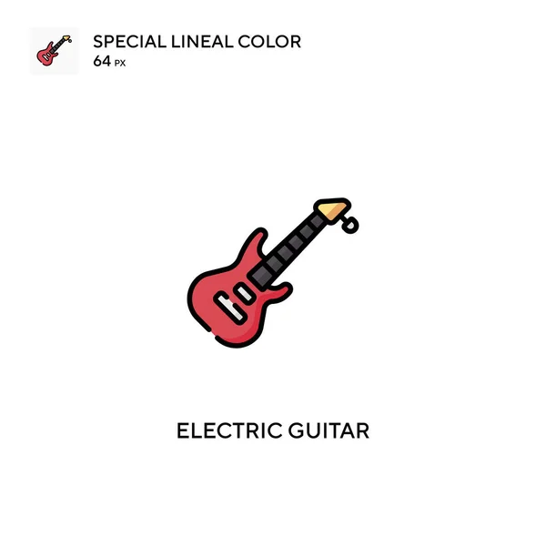 Elektrische Gitaar Speciale Lineal Kleur Vector Icoon Elektrische Gitaar Iconen — Stockvector