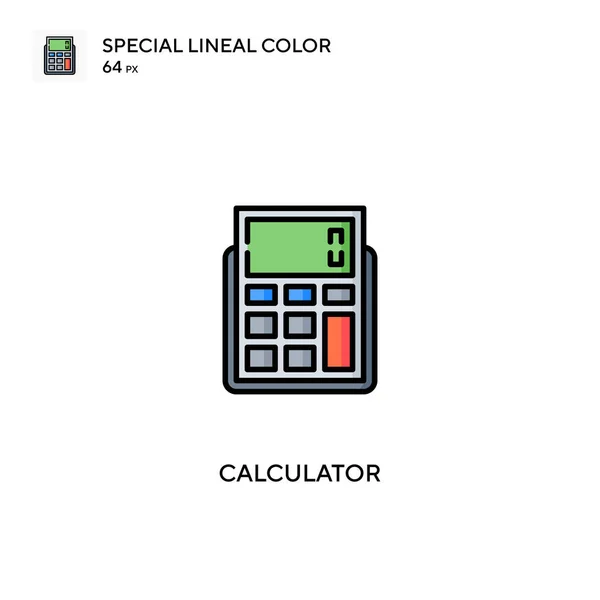 Calculator Speciale Lijnkleur Vector Pictogram Rekenmachine Pictogrammen Voor Business Project — Stockvector