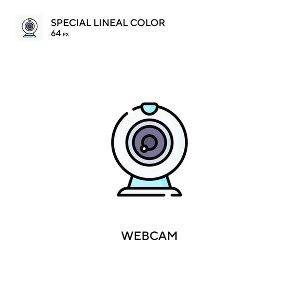 Webcam Specjalna Ikona Wektora Kolorów Liniowych Ikony Kamery Internetowej Dla — Wektor stockowy