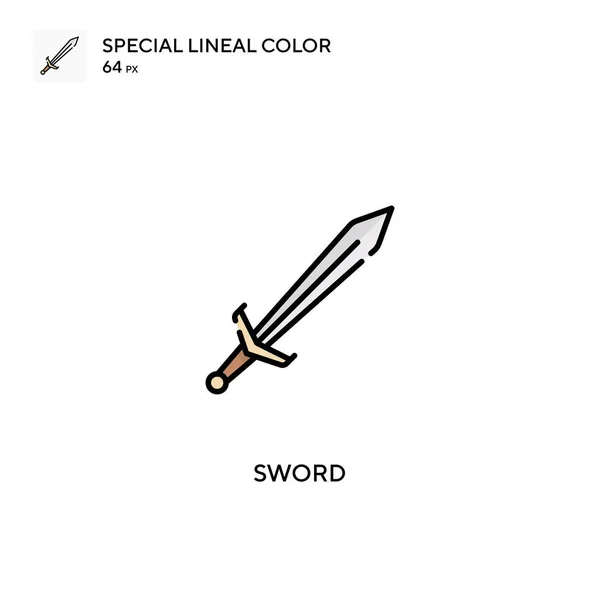 Espada Ícone Vetorial Cor Linear Especial Ícones Espada Para Seu — Vetor de Stock