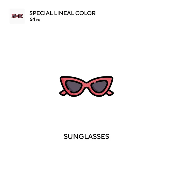 Lunettes Soleil Special Lineal Color Vector Icon Icônes Lunettes Soleil — Image vectorielle