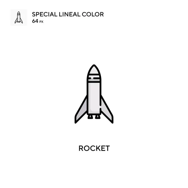 Rocket Speciální Lineární Barevný Vektor Ikona Rocket Ikony Pro Váš — Stockový vektor
