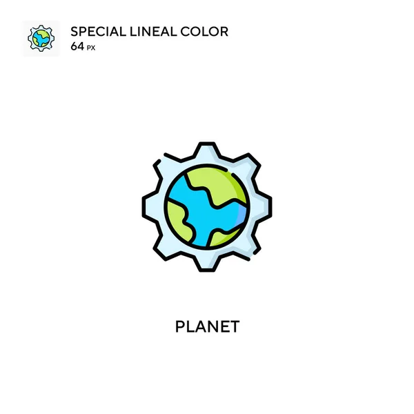 Planeta Icono Vector Color Lineal Especial Planeta Iconos Para Proyecto — Vector de stock