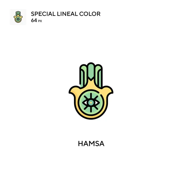 Hamsa Icono Especial Vector Color Lineal Iconos Hamsa Para Proyecto — Vector de stock