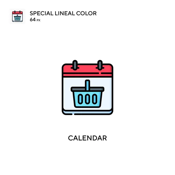 Calendario Icono Especial Vector Color Lineal Iconos Calendario Para Proyecto — Archivo Imágenes Vectoriales