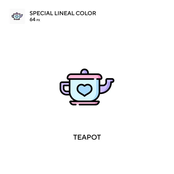 Teekanne Spezielle Lineare Farbvektorsymbol Teekannen Symbole Für Ihr Geschäftsprojekt — Stockvektor
