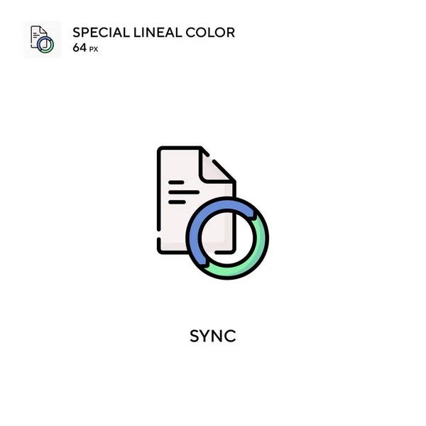 Sync Icono Especial Vector Color Lineal Sincroniza Iconos Para Proyecto — Vector de stock
