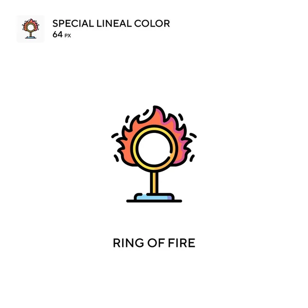 Кольцо Огня Специальная Линейная Иконка Вектора Цвета Кольцо Огненных Икон — стоковый вектор