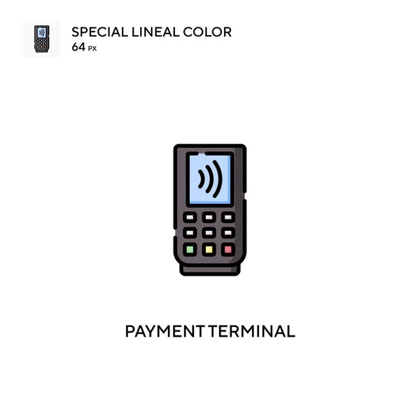 Betalningsterminal Speciell Linjal Färg Vektor Ikon Betalningsterminal Ikoner För Ditt — Stock vektor