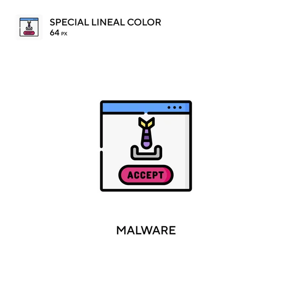 Malware Speciale Icona Vettoriale Colore Lineare Icone Malware Tuo Progetto — Vettoriale Stock